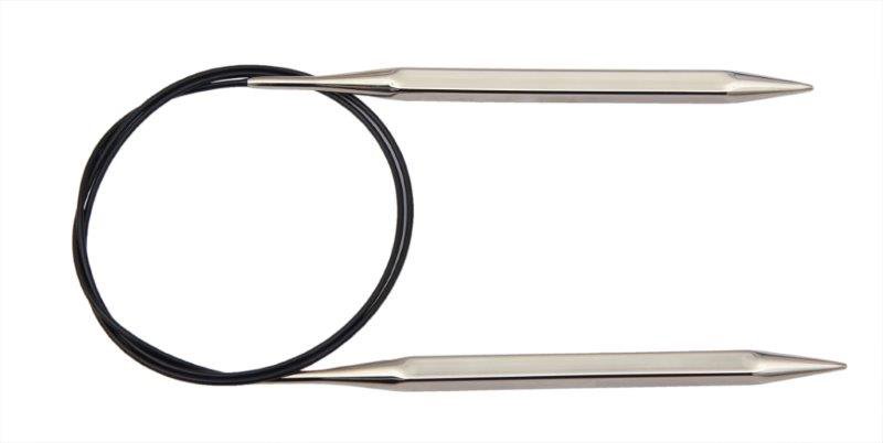 Спицы круговые Nova cubics D 6,0мм, длина 60см, никелированная латунь, серебристый  Knit Pro 12181														