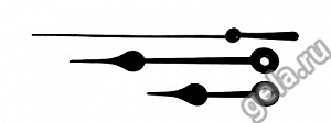 Стрелки для часовых механизмов 3шт (65мм,95мм,10мм) черный KFLAN1														