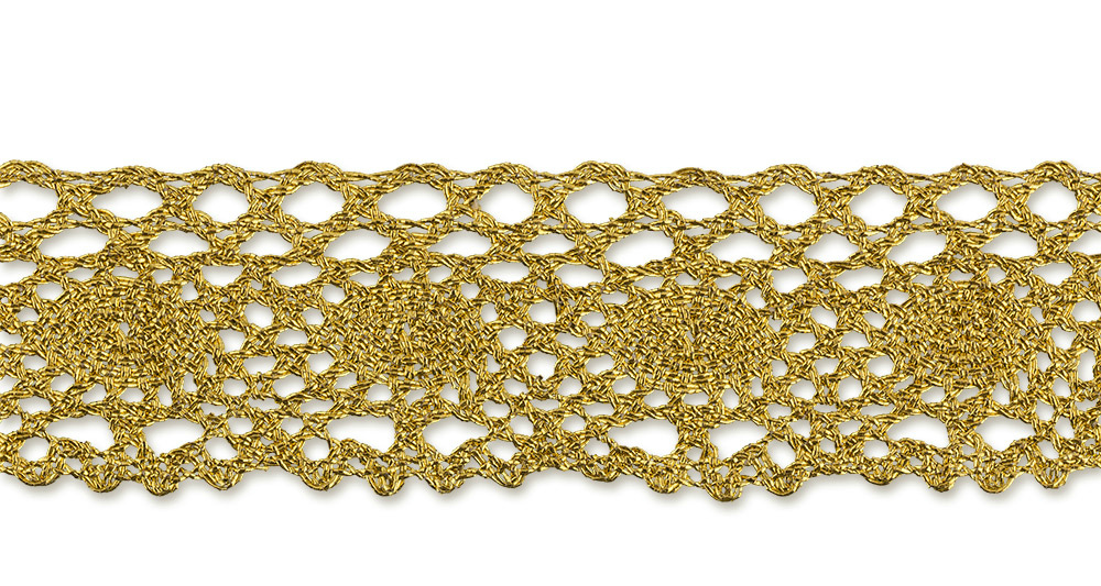 Тесьма декоративная под золото, ширина 27мм*22,5м, за 1м  ГАММА MTR-31														