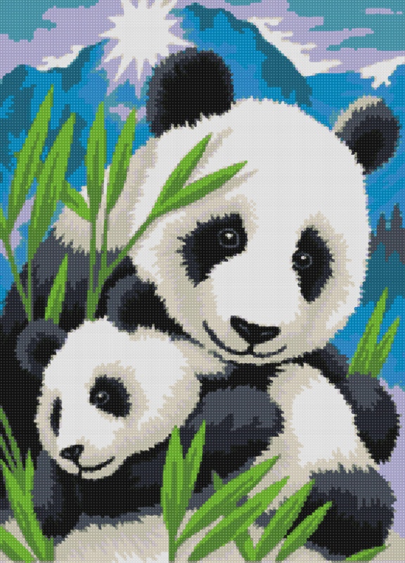 Мозаика "Панда с детенышем" АМА2-053 36*50см, квадратная мозаика в коробке  Наследие АМА2-053														
