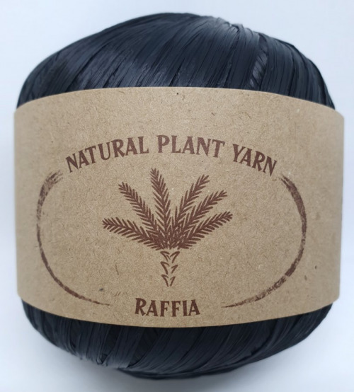 Пряжа "RAFFIA" 138 антрацит темный 4*40 г. 90м 100% целлюлоза из волокна пальмы 138														