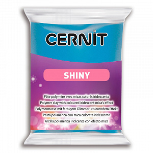 Глина полимерная "Cernit SHINY" запекаемая блестящий цв. 200 голубой 56гр.  Cernit CE0890056200														