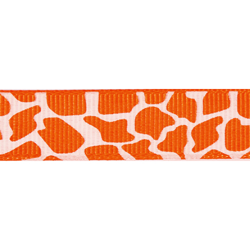 Лента репсовая "Жираф" оранжевый с белым 15мм, 15мм*22,5м