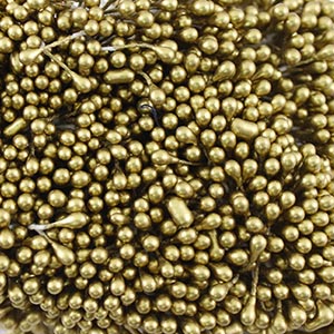Тычинки для цветов двусторонние т. золото перламутр (связка) 0,3см														