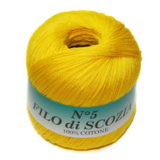 Пряжа "FILO di SCOFIA №5" 12 желтый 10*50 г. 226м 100% хлопок  Италия 12	