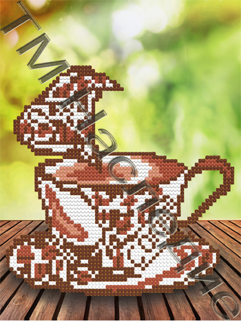 Мозаика "Чашка" коричневый БСА4-006 (А4), круглые стразы в пакете  Наследие БСА4-006														