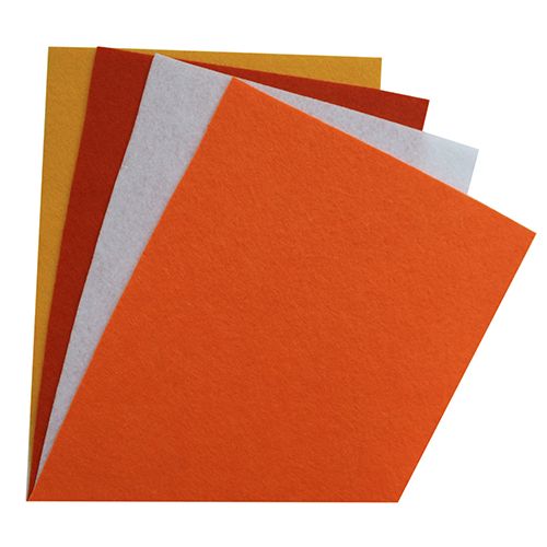 Фетр набор №4 4 листа (белый, св.оранжевый, оранж, тыкв) мягкий А4 1,4мм  АСТРА 7715420														