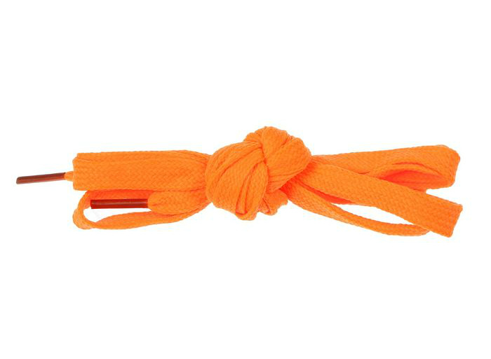 Шнурок оранжевый неон 120см обувной круглый 3мм/плоский - 2шт 1512910					
