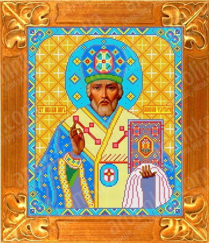 Канва с рисунком бисером Икона Св. Николай Чудотворвец (35*29)  Королинка КБИ-3025														