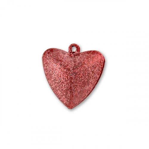 Бубенчики металл декоративные "Сердце" цвет красный матов. 2см за 1шт.  ШвейТорг 56924														