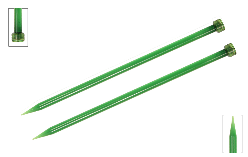 Спицы прямые Trendz D 9.0м, длина 30см, акрил зеленый 2шт  Knit Pro 51199														
