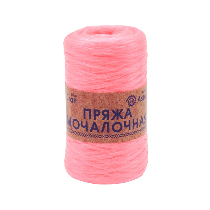 Пряжа "Мочалочная" розовый персик 10*50 г. 200м 100% полипропилен  Astra Premium														