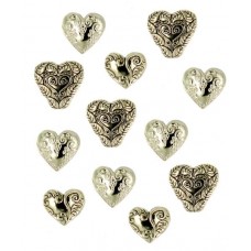 Пуговицы декоративные "Золотые сердца" d=20*25мм (набор) 0013