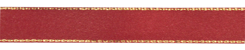 Лента атласная двустор. с золотой нитью 12мм вишневый 8058, 12мм*33,0м