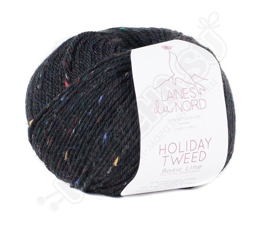 Пряжа "Holiday Tweed" 10 черный 10*50 г. 125м 50%шерсть,39%акрил,11 виск  Laines du Nord
