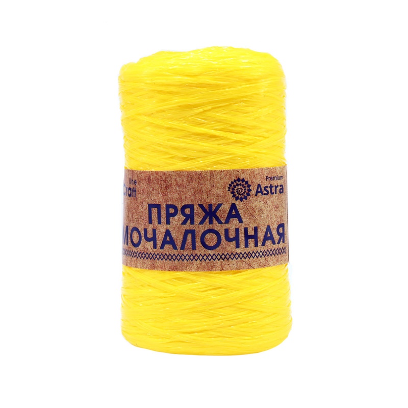 Пряжа "Мочалочная" желтый 10*50 г. 200м 100% полипропилен  Astra Premium