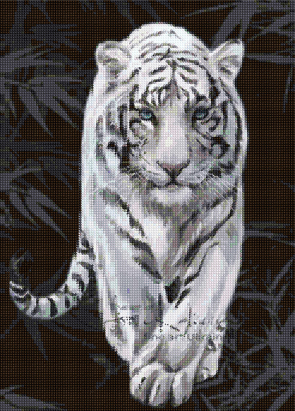 Мозаика "Белый тигр" БСА2-092 36*50см, круглые стразы в пакете  Наследие БСА2-092														