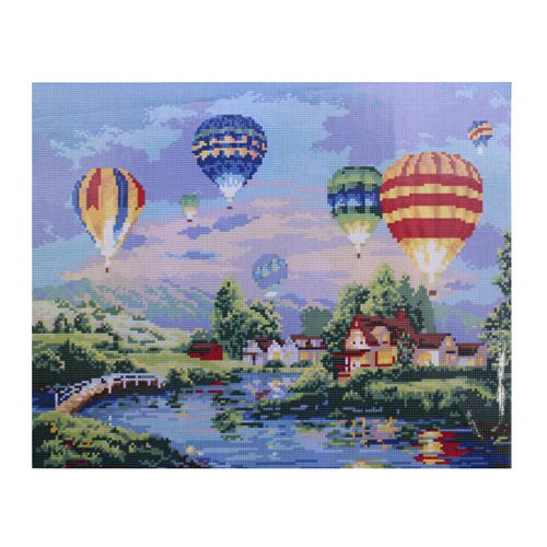 Мозаика на деревянной основе "Полет воздушных шаров" 40*50см GZ066