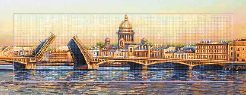 Мозаика "Санкт-Петербург" БС-037 90х35см, круглые стразы в пакете  Наследие БС-037														
