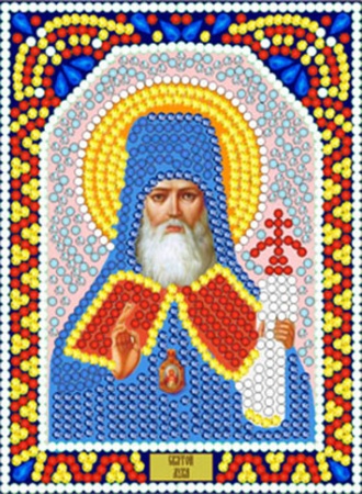 Мозаика "Икона. Святой Лука" 12*15см, круглые стразы в пакете  Наследие ИМА5-040														