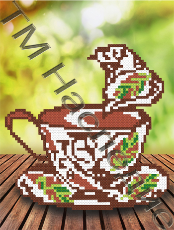 Мозаика "Чашка чая" красный БСА4-007 (А4), круглые стразы в пакете  Наследие БСА4-007														