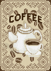 Мозаика "Кофе" БСА4-053 (19*25), круглые стразы в пакете  Наследие												