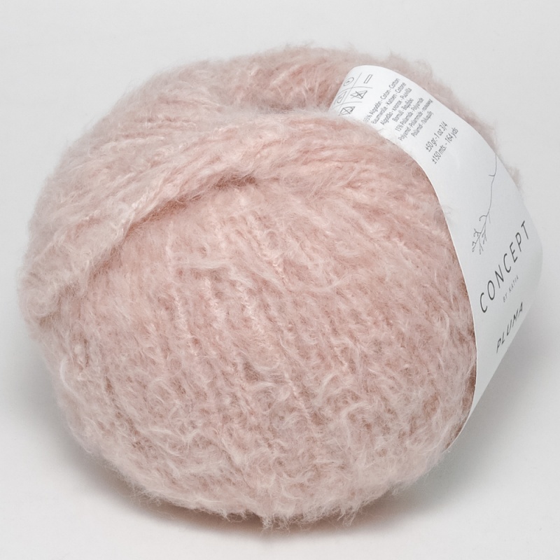 Пряжа "Katia "PLUMA" 72 бледно-розовый 10*50 г. 150м хлопок 85%, полиамид 15% 1234.72														
