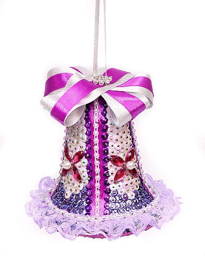 Набор для творчества "Новогодний колокольчик" пайетки фиолетовый h11  Волшебная мастерская ШП-25														