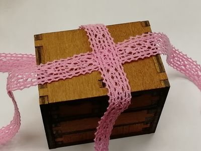 Кружево вязаное розовый 12мм х/б 20м за 1м