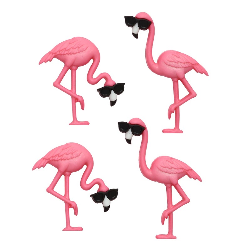 Пуговицы декоративные "Фигурки. Розовые фламинго" (набор) 10407														