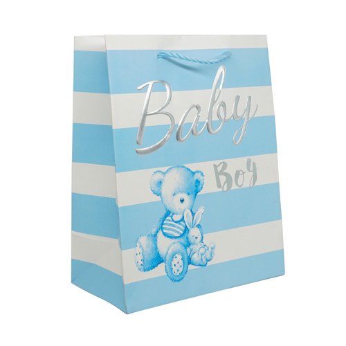 Пакет подарочный 23*18*10см Baby Boy голубой (бумажный) 050-1														