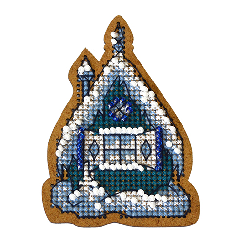 Вышивка бисером Созвездие "Новогодняя игрушка Теремок" (4,5*8см) деревян основа ИК-001/902143														