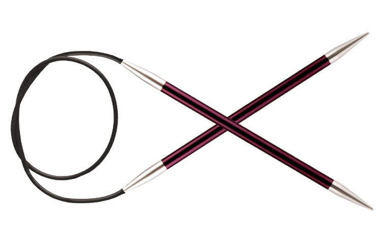 Спицы круговые Zing D 12мм, длина 60см, алюминий, фиолетовый бархат  Knit Pro 47109														