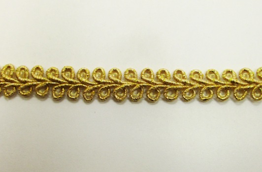 Тесьма декоративная люрекс золото ширина 10мм 25м, за 1м