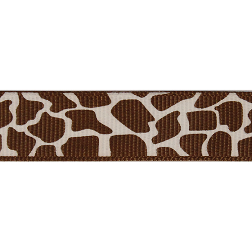 Лента репсовая "Жираф" коричневый с белым 15мм, 15мм*22,5м