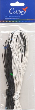 Шнур вощеный набор 20шт. по 1м (10 белый, 10-черный)  Colibry CRD04														