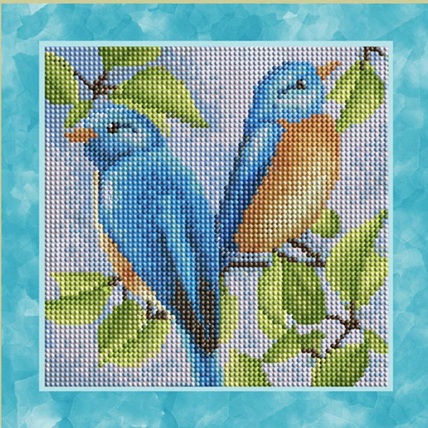 Мозаика "Синие птички" БСА25-048 25*25см, круглые стразы в пакете  Наследие БСА25-049														