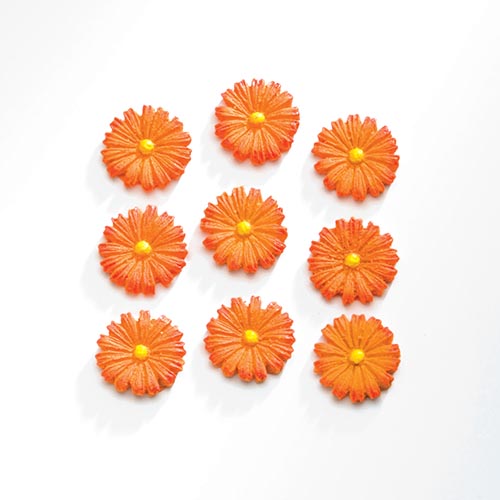 Декоративный элемент Цветы 1,7*1,7см полирезин оранжевый набор 9шт.  GLOPEX 63805401														