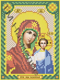 Канва с рисунком бисером Икона Прсв. Богородица Казанская (А6)  Наследие ДА5-004														