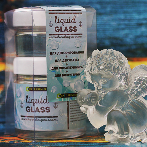Материал «LIQUID GLASS» на основе эпоксидной смолы, «Сraft Premier», для создания объмных изделий 100мл + 50мл Z0090														