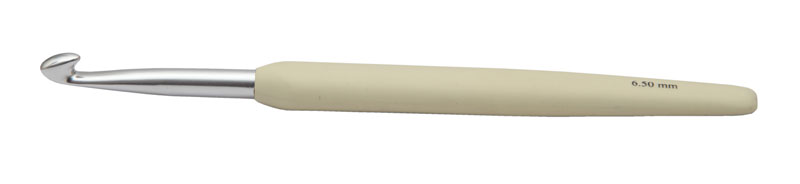 Крючок для вязания с эргономичной ручкой "Waves" 6,5мм алюминий, серебристый/цветной  KnitPro 30914														