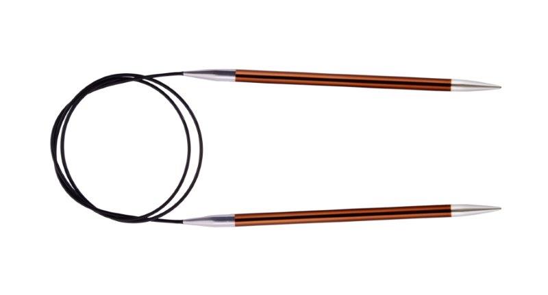 Спицы круговые Zing D 5,5мм, длина 80см, алюминий, охра (коричневый)  Knit Pro 47132														