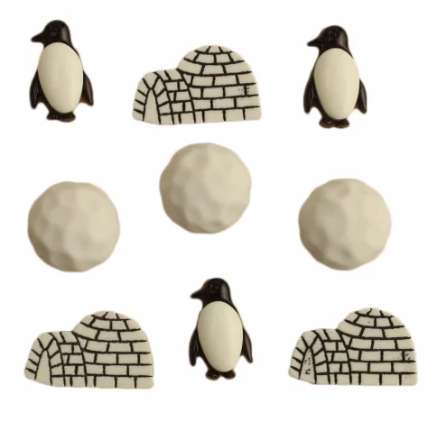 Пуговицы декоративные "Пингвины" (набор) 4270