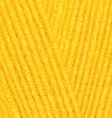 Пряжа "LANAGOLD Fine" 216 желтый 5*100 г. 390м 49% шерсть, 51 % акрил  ALIZE 216														