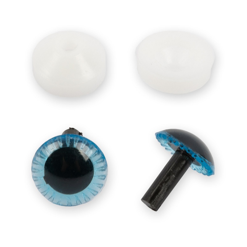 Глаза  11мм пластик синий с лучиками с фиксатором набор 50шт. за 1шт.  Гамма/HobbyBe PGSL-11F														