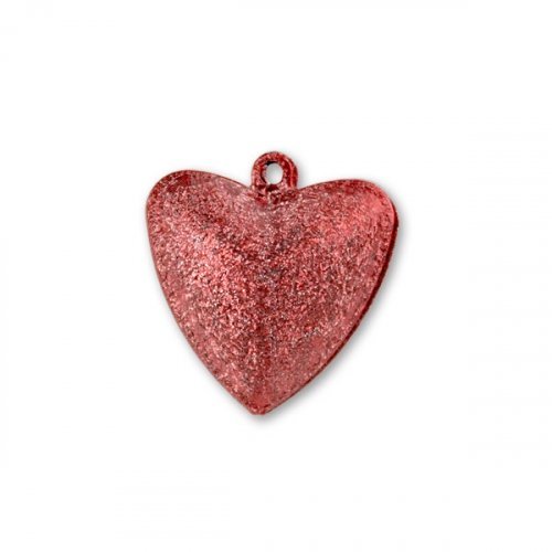 Бубенчики металл декоративные "Сердце" цвет красный матов. 3,2см за 1шт.  ШвейТорг 56928														