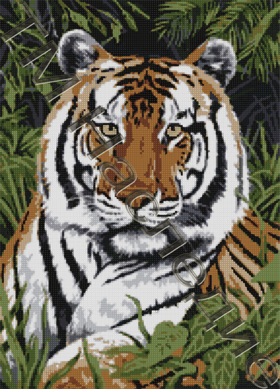 Мозаика "Тигр" АМА2-054 36*50см, квадратная мозаика в коробке  Наследие АМА2-054														