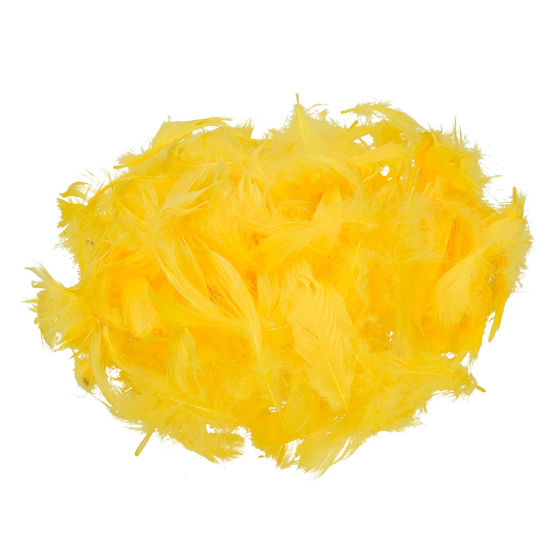 Перья декоративные натуральное перо цв. желтый 10 г 100-110шт.  EFCO 1004207														