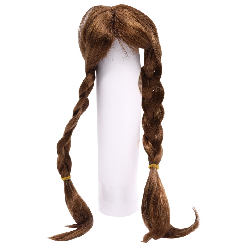 Волосы для кукол Парик с длинными косами h-29см, d-10см темно-коричневый 7728209/AR904														
