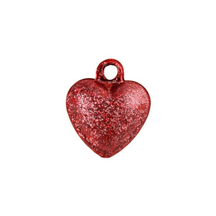 Бубенчики металл декоративные "Сердце" цвет красный матов. 1см за 1шт.  ШвейТорг 56922														